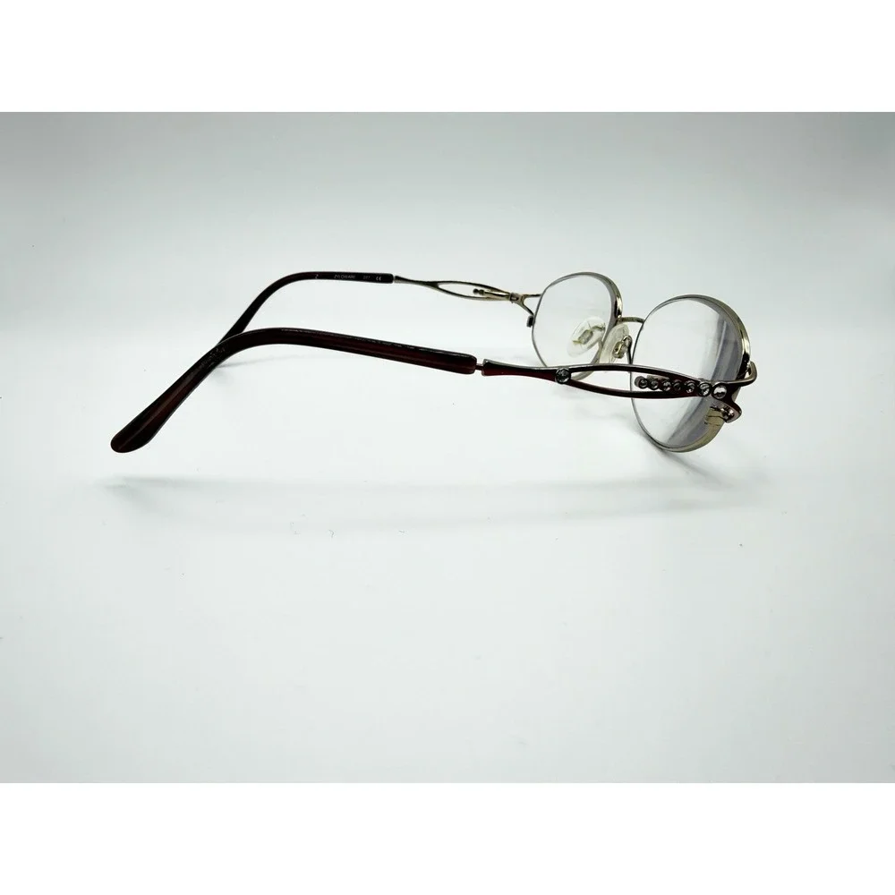 Sophia Loren M190 Red Full Rim Eyeglasses Frames Only 55-17-135 Rhinestone Oval